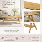 Table basse en bois avec étagère Arona de Roundhill Furniture, style moderne du milieu du siècle