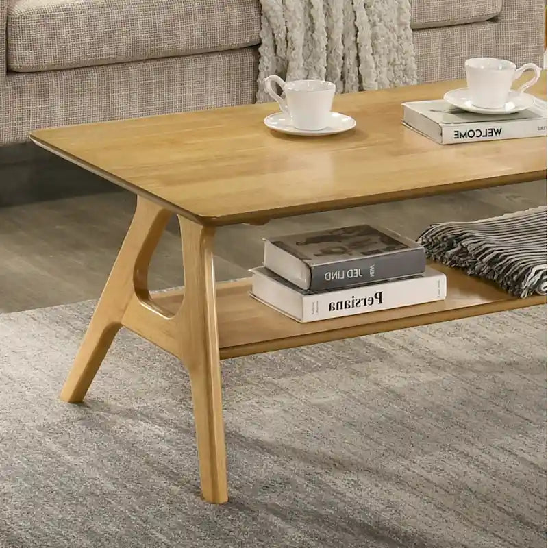 Table basse en bois avec étagère Arona de Roundhill Furniture, style moderne du milieu du siècle