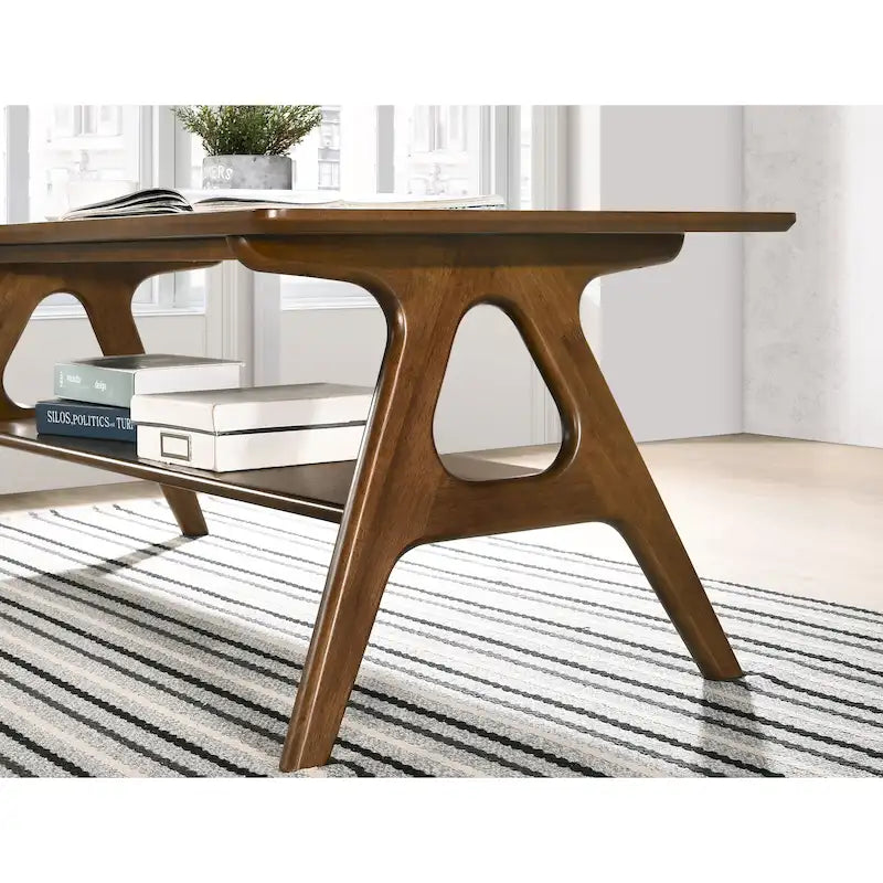 Table basse en bois avec étagère Arona de Roundhill Furniture, style moderne du milieu du siècle