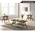 Table basse en bois avec étagère Arona de Roundhill Furniture, style moderne du milieu du siècle
