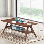 Table basse en bois avec étagère Arona de Roundhill Furniture, style moderne du milieu du siècle