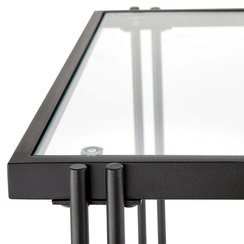 Table d'appoint Lifestorey Folio en métal et verre