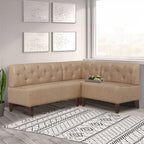 Banc d'angle moderne de style ferme, recouvert de similicuir/tissu Allard