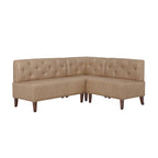Banc d'angle moderne de style ferme, recouvert de similicuir/tissu Allard