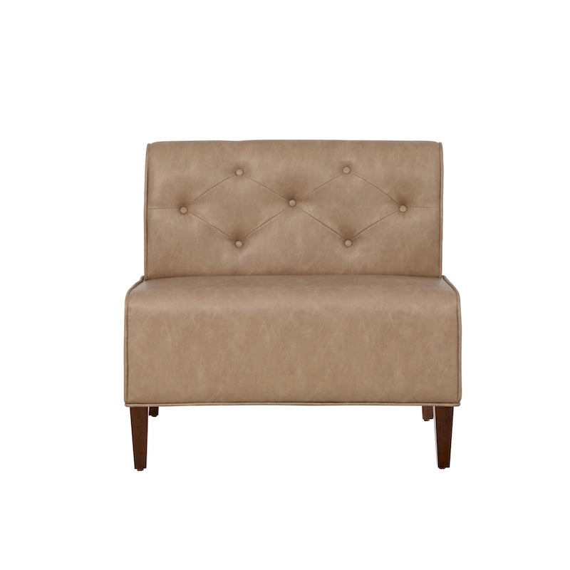 Banc d'angle moderne de style ferme, recouvert de similicuir/tissu Allard