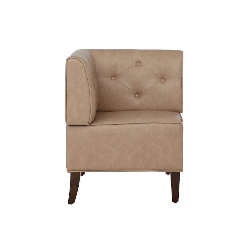 Banc d'angle moderne de style ferme, recouvert de similicuir/tissu Allard