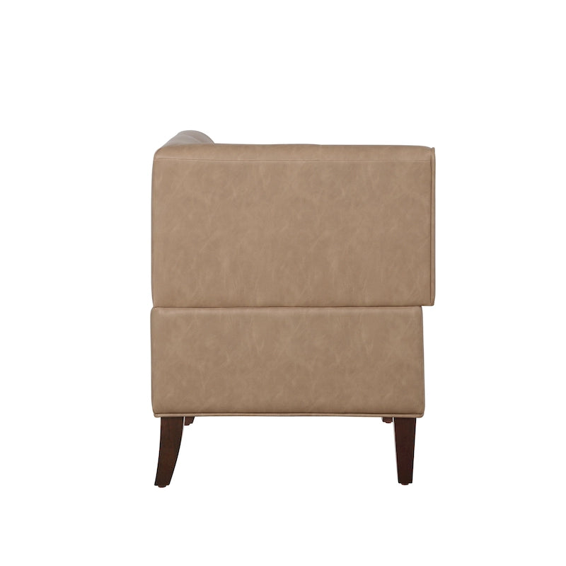 Banc d'angle moderne de style ferme, recouvert de similicuir/tissu Allard