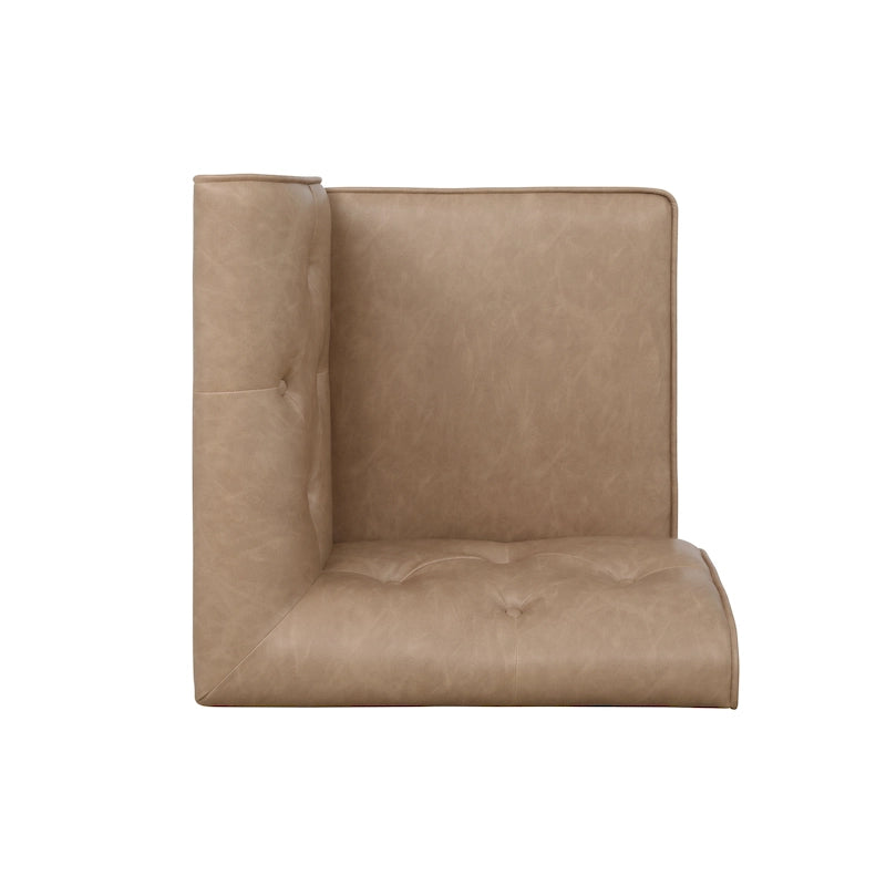 Banc d'angle moderne de style ferme, recouvert de similicuir/tissu Allard