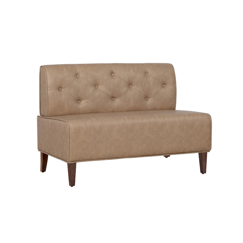 Banc d'angle moderne de style ferme, recouvert de similicuir/tissu Allard