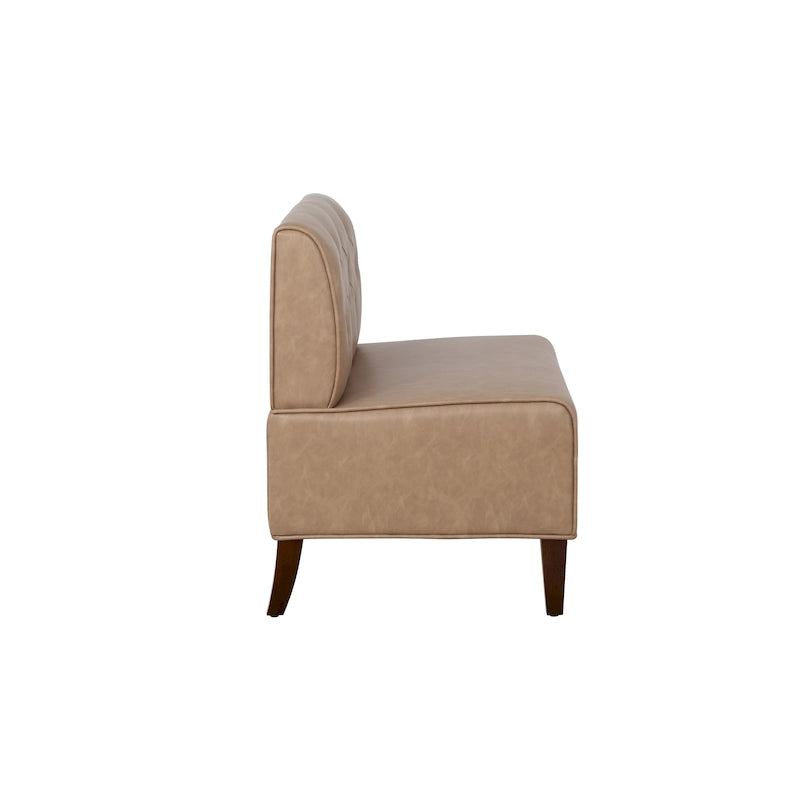 Banc d'angle moderne de style ferme, recouvert de similicuir/tissu Allard