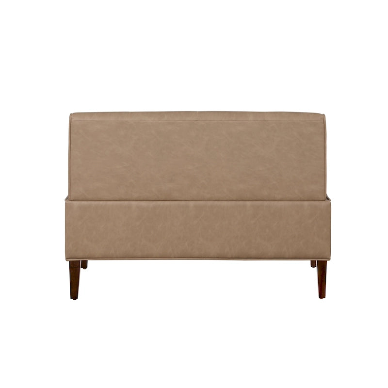 Banc d'angle moderne de style ferme, recouvert de similicuir/tissu Allard