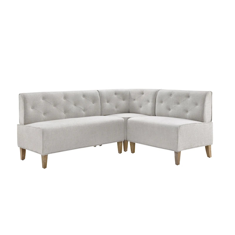 Banc d'angle moderne de style ferme, recouvert de similicuir/tissu Allard