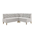 Banc d'angle moderne de style ferme, recouvert de similicuir/tissu Allard