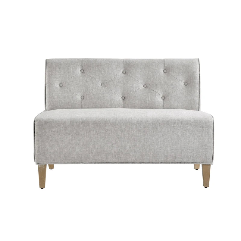 Banc d'angle moderne de style ferme, recouvert de similicuir/tissu Allard