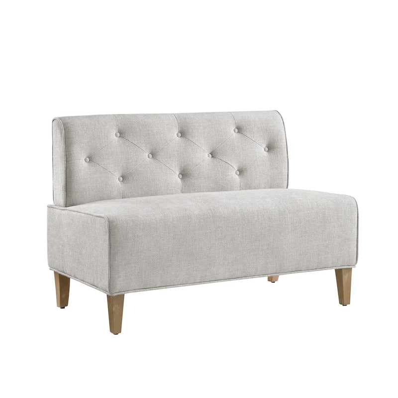 Banc d'angle moderne de style ferme, recouvert de similicuir/tissu Allard
