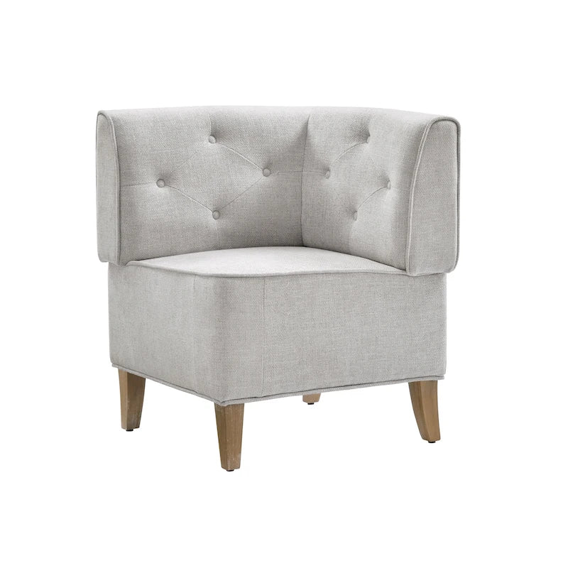 Banc d'angle moderne de style ferme, recouvert de similicuir/tissu Allard