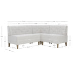 Banc d'angle moderne de style ferme, recouvert de similicuir/tissu Allard