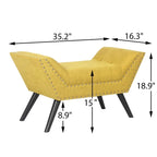 Pouf de lit contemporain Adeco moderne recouvert de tissu, banc d'appoint