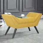 Pouf de lit contemporain Adeco moderne recouvert de tissu, banc d'appoint
