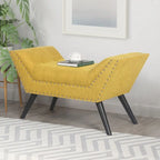Pouf de lit contemporain Adeco moderne recouvert de tissu, banc d'appoint