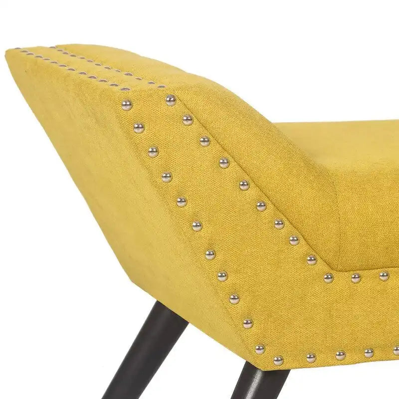 Pouf de lit contemporain Adeco moderne recouvert de tissu, banc d'appoint