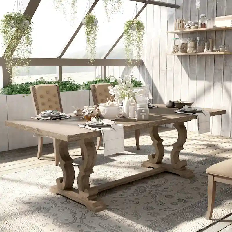 Table de salle à manger extensible en bois Gray Barn Windswept Rustic de 90 pouces