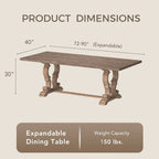 Table de salle à manger extensible en bois Gray Barn Windswept Rustic de 90 pouces