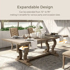Table de salle à manger extensible en bois Gray Barn Windswept Rustic de 90 pouces