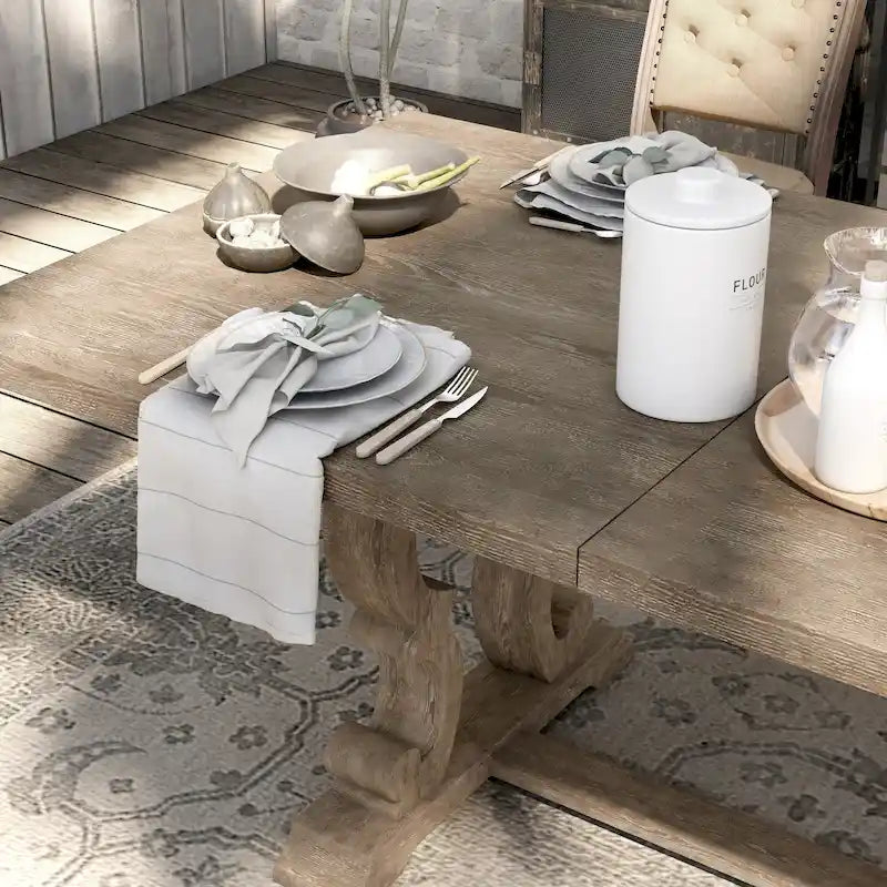 Table de salle à manger extensible en bois Gray Barn Windswept Rustic de 90 pouces