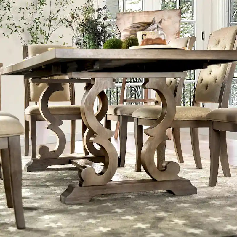 Table de salle à manger extensible en bois Gray Barn Windswept Rustic de 90 pouces