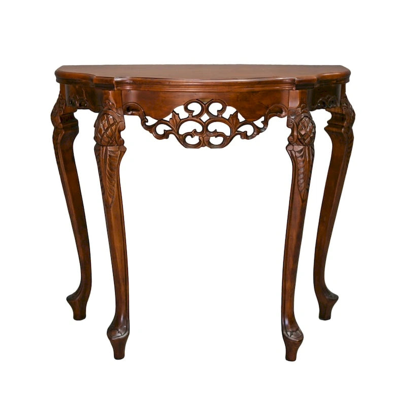 Console Windsor sculptée en demi-lune