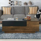 Table basse DH BASIC Transitional Brown 47 pouces à 1 étagère avec plateau coulissant par Denhour