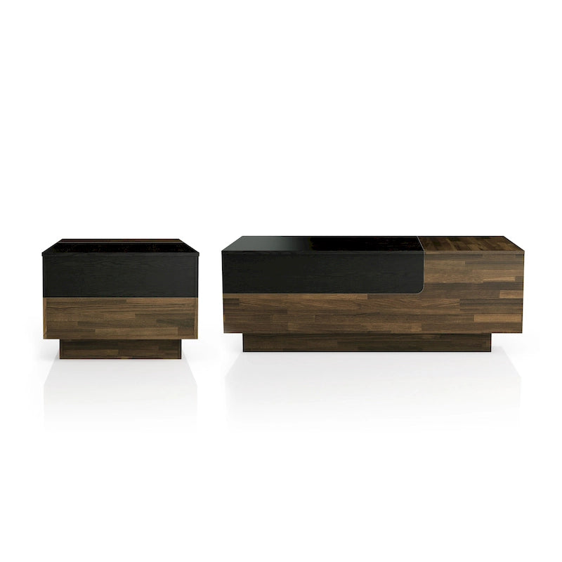 Table basse DH BASIC Transitional Brown 47 pouces à 1 étagère avec plateau coulissant par Denhour