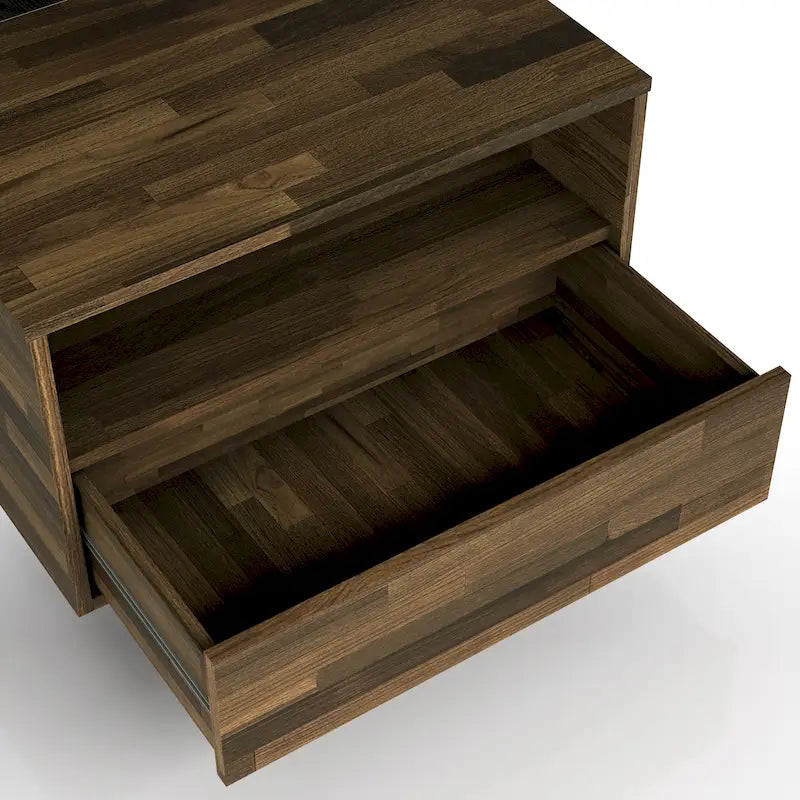 Table basse DH BASIC Transitional Brown 47 pouces à 1 étagère avec plateau coulissant par Denhour