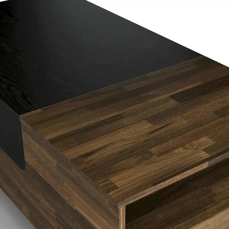 Table basse DH BASIC Transitional Brown 47 pouces à 1 étagère avec plateau coulissant par Denhour