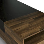 Table basse DH BASIC Transitional Brown 47 pouces à 1 étagère avec plateau coulissant par Denhour