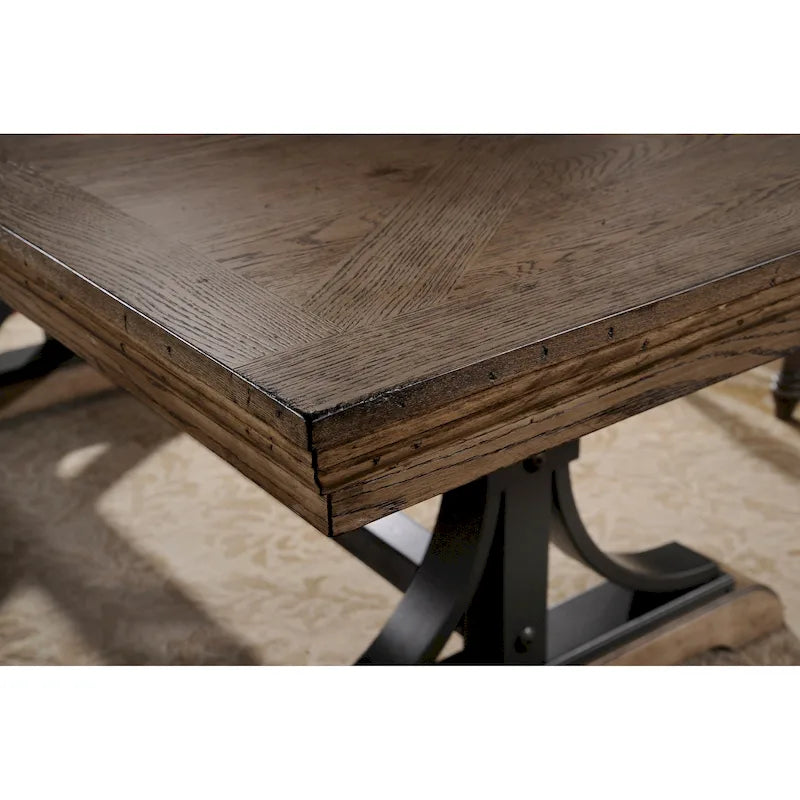 Ensemble de table à manger à rallonge amovible 9 pièces Roundhill Furniture Birmingham
