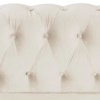 Canapé Chesterfield Morden Fort en velours, orné de clous décoratifs et doté de pieds massifs, pour salon