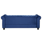 Canapé Chesterfield Morden Fort en velours, orné de clous décoratifs et doté de pieds massifs, pour salon