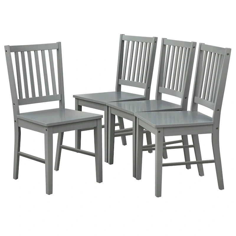 Chaises de salle à manger Simple Living à dossier à lattes en bois massif (ensemble de 4)