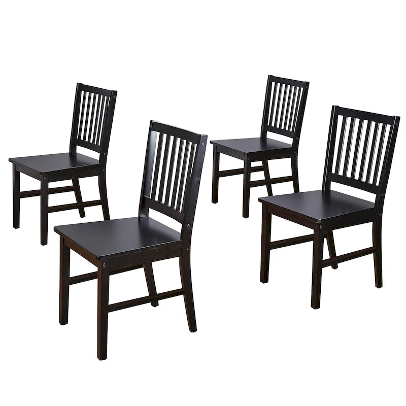 Chaises de salle à manger Simple Living à dossier à lattes en bois massif (ensemble de 4)