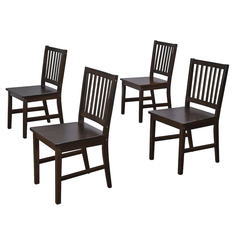 Chaises de salle à manger Simple Living à dossier à lattes en bois massif (ensemble de 4)