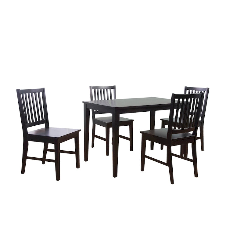 Chaises de salle à manger Simple Living à dossier à lattes en bois massif (ensemble de 4)