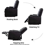 Fauteuils de cinéma maison en cuir respirant avec ports USB et porte-gobelets