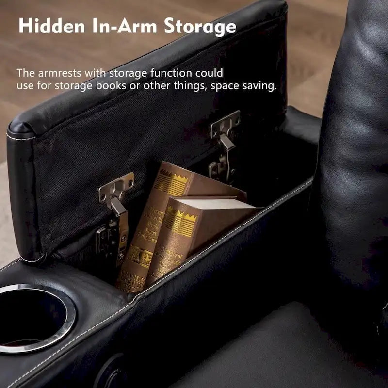 Fauteuils de cinéma maison en cuir respirant avec ports USB et porte-gobelets