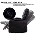 Fauteuils de cinéma maison en cuir respirant avec ports USB et porte-gobelets