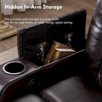 Fauteuils de cinéma maison en cuir respirant avec ports USB et porte-gobelets