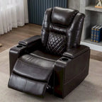 Fauteuils de cinéma maison en cuir respirant avec ports USB et porte-gobelets