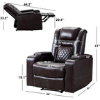 Fauteuils de cinéma maison en cuir respirant avec ports USB et porte-gobelets
