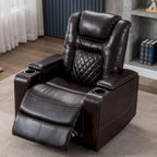 Fauteuils de cinéma maison en cuir respirant avec ports USB et porte-gobelets
